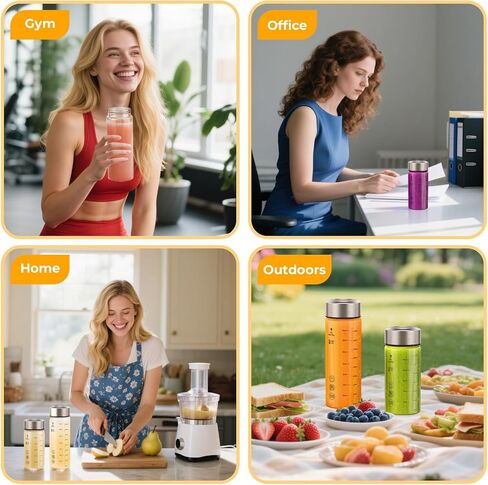 Sursip Glass Juice Bottles 6 Pack 12 oz – Wide Mouth Borosilicate Glass Bottles with Lids – Heat-Resistant, Leakproof, BPA Free, Reusable for Juicing, Smoothies, Milk, Protein Drinks, Water in Kuwait