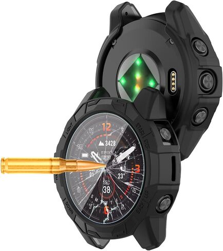 [1+4 Pack] متوافق مع Garmin Fenix ​​7x / Fenix ​​7X Pro / Garmin Epix Pro (Gen 2) 51mm واقي الشاشة والحالة ، فيلم واقٍ من الزجاج المقسى وغطاء الوجه الناعم TPU in Saudi Arabia