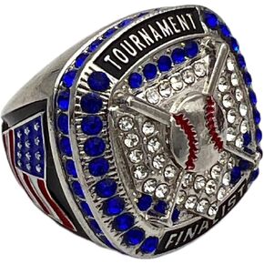 خاتم Right Rings Rings Home Plate Ring-Silver Body ، Blue Stone-Bremium Softball Baseball Ring/Player/Team Awards/Tournament Ring 1-5 in Kuwait