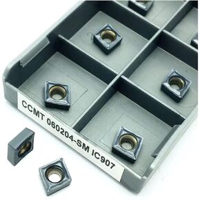 Carbide Tool Carbide Blade CCMT060204 SM IC907 Internal Turning Tool CCMT 060204 CNC Lathe Parts Tool Turning Blade (Angle : CCMT060204 SM IC907, Insert Width(mm) : 100PCS(10box)) in Saudi Arabia