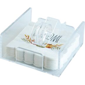 Acrylic Cocktail Napkin Holder for table, Clear Beverage Napkin Holder with weighted arm,Ideal for kitchen, restaurants, parties, hotels, cafes, and bars,Indoor and Outdoor,Clear（5x5） in Saudi Arabia