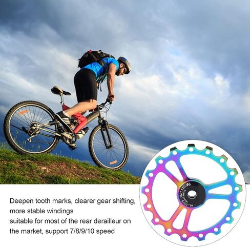 RiToEasysports Rear Derailleur Pulley, 17T Ceramic Rear Derailleur Guide Wheel Aluminum Alloy for Mountain Bike Road Bike Folding Bike in Saudi Arabia