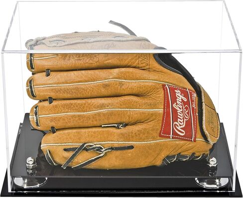 Clear Acrylic Baseball Glove Display Case with Silver Risers (A018/V40) in Saudi Arabia