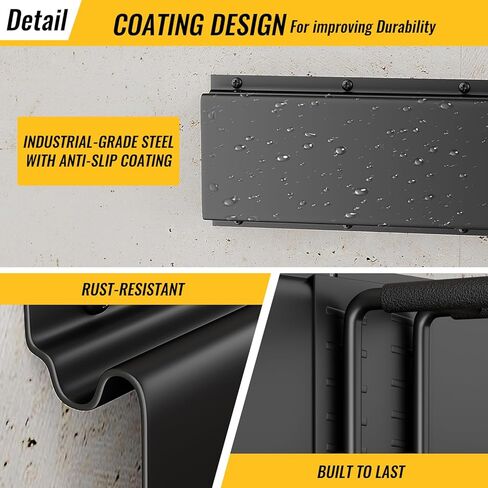 Garage Tool Rack Wall Mount – 64 inches Heavy-Duty Garden Tool Holder with 8 Adjustable Hanging Hooks – Garage Wall Storage Organizer for Shovel, Rake – Max Load 720 lbs (64 inch) in Kuwait