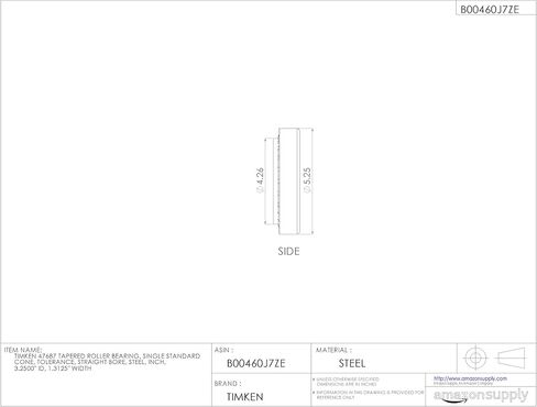 Timken 47687 محمل أسطوانة مدبب ، مخروط واحد ، التسامح القياسي ، التجويف المستقيم ، الصلب ، بوصة ، 3.2500 "معرف ، 1.312" in Saudi Arabia