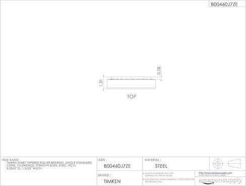 Timken 47687 محمل أسطوانة مدبب ، مخروط واحد ، التسامح القياسي ، التجويف المستقيم ، الصلب ، بوصة ، 3.2500 "معرف ، 1.312" in Saudi Arabia