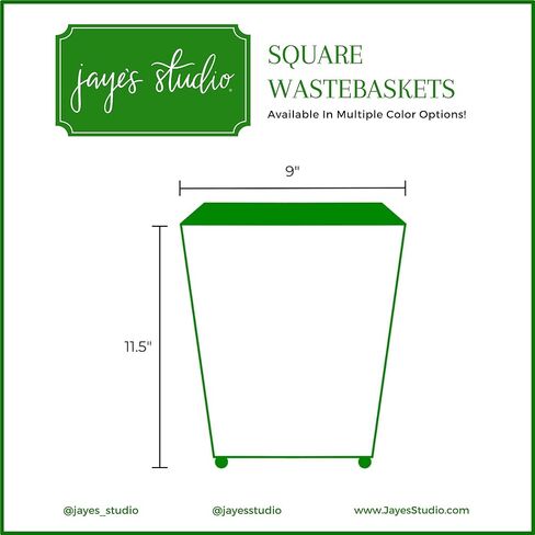 Jaye's Studio Decorative Black Bathroom Trash Can No Lid with Gold Trim, Black Metal Trash Can Farmhouse, Waste Basket for Dorm Room, Bedroom, Home Office, Square Waste Bin No Lid, Lion Head Accent in Kuwait