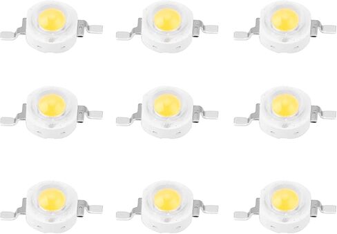 Sonew High Power Beads Chips Light Preving Diode Chips ، 1W ، 100 Pack ، SMD Design ، Tiptures DIY ، ضوء أبيض وضوء أبيض دافئ ، أداء طويل (أبيض دافئ 3000K) in Saudi Arabia