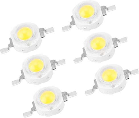 Sonew High Power LED Beads Light Emitting Diode Chips, 1W, 100 Pack, SMD Design, DIY Lighting Fixtures, White and Warm White Light, LongLasting Performance (Pure White 6000K) in Saudi Arabia
