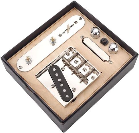 Alnicov Electric Guitar Prewired Threaded Saddle Bridge Plate Loaded Pickups,3-way Switch Control Plate with Tone Volume Knobs,Neck Pickup Set for Telecaster TL Electric Guitar in Saudi Arabia
