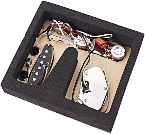 Alnicov Electric Guitar Prewired Threaded Saddle Bridge Plate Loaded Pickups,3-way Switch Control Plate with Tone Volume Knobs,Neck Pickup Set for Telecaster TL Electric Guitar in Saudi Arabia