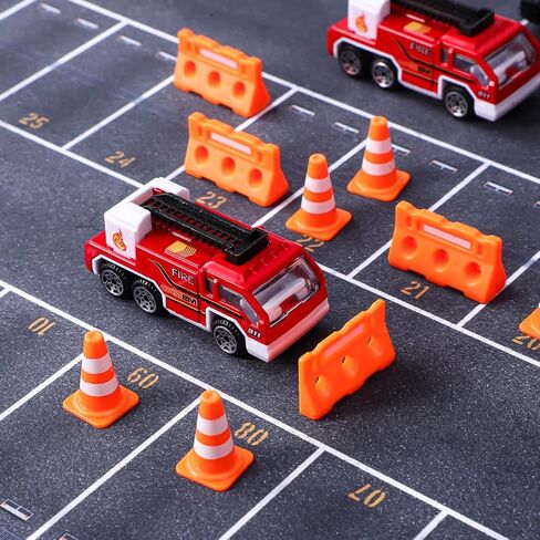 48Pcs Mini Plastic Traffic Cones, Miniature Fence Barricade Signs, Construction Road Cone Toy Set, Barricade Toy Model Mini Stop Signs for Construction Theme Party Favors in Saudi Arabia