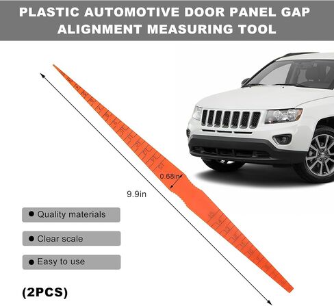 2 PCS PLAY DOOR PANGE GAP GAUGE ، أداة قياس تفتت من البلاستيك لقياس فجوة الجسم التلقائي ، حاكم قياس محاذاة الأبواب الدقيقة لمعظم المركبات in Kuwait
