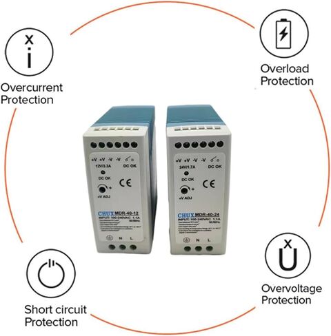 40W Switching Power Supply 5v 12v 15v 24v Rail Mounted Industrial LED Power Supply MDR-40W(15V) in Saudi Arabia