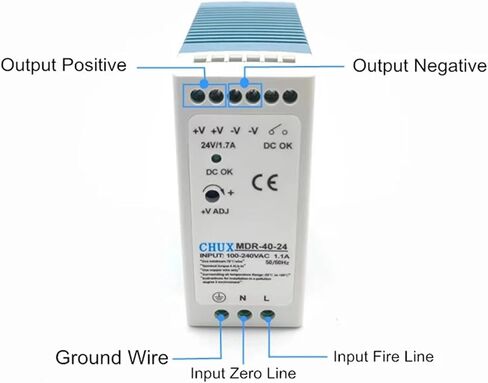 40W Switching Power Supply 5v 12v 15v 24v Rail Mounted Industrial LED Power Supply MDR-40W(15V) in Saudi Arabia