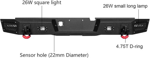 VIJAY Front and Rear Bumper Fits 1994-2002 RAM 2500丨3500 and 1994-2001 Ram 1500 with Winch Plate and Lights in Kuwait