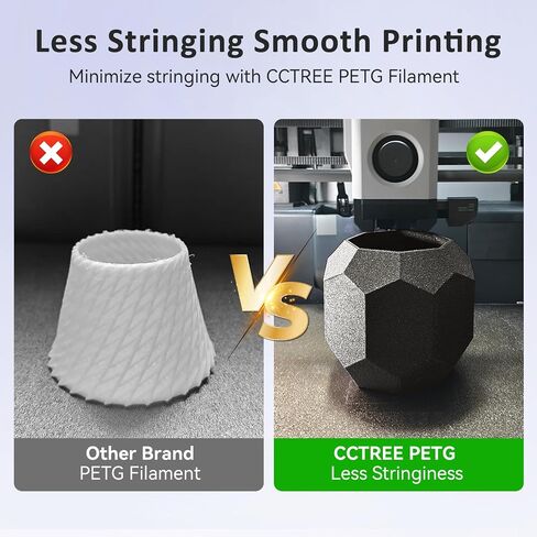 CCTREE PETG Filament 1.75mm, Dimensional Accuracy +/- 0.03mm, 1kg Spool(2.2lbs), Less Stringing Good Layer Adhesion High Toughness 3D Printing Filament, Fit Most 3D Printers, Galaxy Black in Kuwait