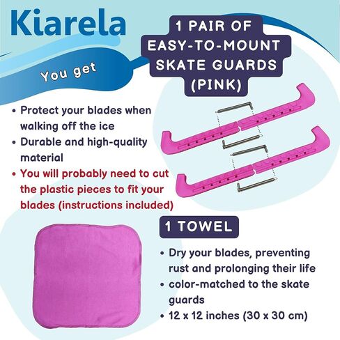 Ice Skate Guards for Figure Skating and Towel Gift Set – Skate Blade Guards and Towel - Fits Kids' and Adults' Skates in Saudi Arabia