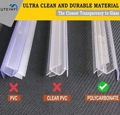 Shower Door Seal Strip Kit 3 Packs, 2 PCS 76" Shower Door Side Seals and 1 PC 36" Shower Door Sweep Bottom Seal for 3/8" (10mm) Thick Glass Shower Door Polycarbonate in Saudi Arabia