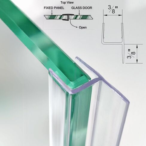 Shower Door Seal Strip Kit 3 Packs, 2 PCS 76" Shower Door Side Seals and 1 PC 36" Shower Door Sweep Bottom Seal for 3/8" (10mm) Thick Glass Shower Door Polycarbonate in Saudi Arabia