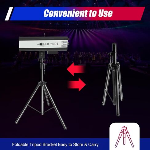 200W LED LED FELL SPOT LIGHT مع موقف ، فتحة متعددة القابلة للتعديل DJ Washlight للحفلات ديسكو أعياد ميلاد أعياد عيد الميلاد عرض بقعة مركزة (200W) in Kuwait