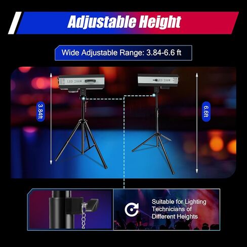 200W LED LED FELL SPOT LIGHT مع موقف ، فتحة متعددة القابلة للتعديل DJ Washlight للحفلات ديسكو أعياد ميلاد أعياد عيد الميلاد عرض بقعة مركزة (200W) in Kuwait