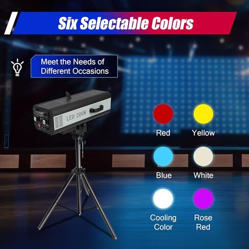 200W LED LED FELL SPOT LIGHT مع موقف ، فتحة متعددة القابلة للتعديل DJ Washlight للحفلات ديسكو أعياد ميلاد أعياد عيد الميلاد عرض بقعة مركزة (200W) in Kuwait