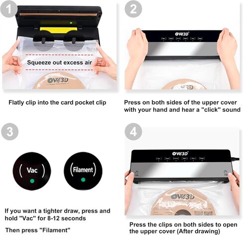 أكياس تخزين خيوط 34 × 32 سم ، وحجم مؤيد 30 أكياس ثلاثية الأبعاد ، أكياس تخزين خيوط الطابعة مع مضخة تلقائية 60 واط و 30 مجففة ، لطيفة لاستخدام بعد مجفف الشعيرة in Kuwait