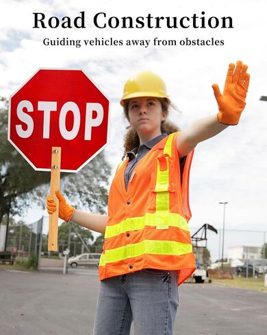 STOP SLEAL SIGN - شارع مزدوج الشارع البطيء تحذير معدن علامات عاكسة ، 13 × 13 بوصة من الألومنيوم الخالي من الصدأ ، مع مقبض الخيزران ، مقاوم للماء ، سهل التجميع (1PCs) in Kuwait