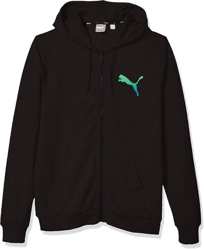 شعار Puma Men's Summer Logo Full zip Hoodie ، Black ، L. in Saudi Arabia