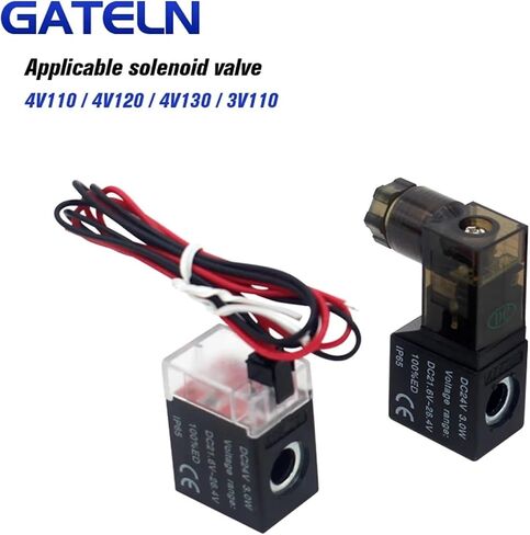 Valve solenoid coil 4V210-08 3V210-08 4V220-06/08 4V230C 2V025-06/08 3V1-06 Model 24VDC 12V DC 220V AC 110V AC 220V(200 series DC12V-01) in Saudi Arabia