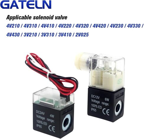 Valve solenoid coil 4V210-08 3V210-08 4V220-06/08 4V230C 2V025-06/08 3V1-06 Model 24VDC 12V DC 220V AC 110V AC 220V(200 series DC12V-01) in Saudi Arabia