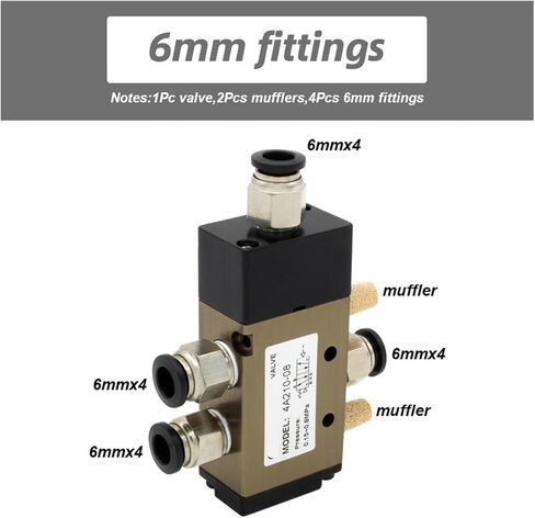 Single and double pneumatic valve 4A210-08/110-06/310-10 4A220-08 pneumatic small cylinder reversing valve pneumatic valve(10mm fittings) in Saudi Arabia