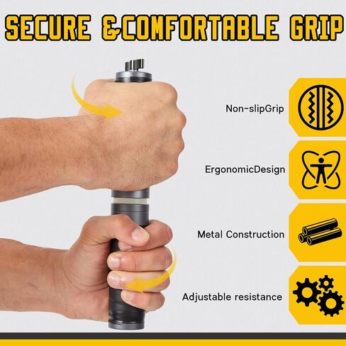 grip strength trainer, Adjustable Metal Design with Silicone Handle, Grip strength trainer Tool for Physical Therapy, Recovery（Black knob） in Saudi Arabia