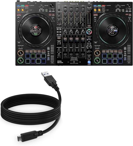 كابل Boxwave متوافق مع Pioneer DJ DDJ -FLX10 - DirectSync - USB 3.0 A إلى USB 3.1 Type C ، USB C Charge and Sync Cable - 6ft - Black in Kuwait