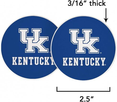Desert Cactus University of Kentucky Car Accessories UK Wildcats Absorbent Sandstone Cup Coasters Licensed Product Set of 2 (Design A) in Saudi Arabia