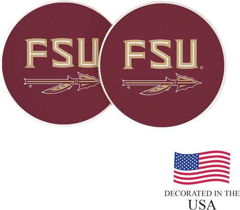 صحراء الصبار في ولاية فلوريدا ، إكسسوارات السيارات ، FSU Seminoles Absorbonbent Custer Custer Coasters مجموعة منتجات مرخصة من 2 (التصميم أ) in Saudi Arabia