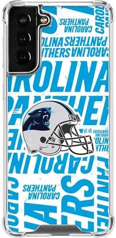 Skinit Clear Phone Case Compatible with Galaxy S21 FE - Officially Licensed NFL Carolina Panthers - Blast Design in Saudi Arabia