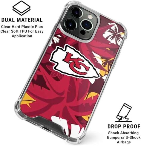 Skinit Clear Phone Case متوافق مع iPhone 15 Pro Max - NFL Kansas City Chief Design Tropical Design in Saudi Arabia