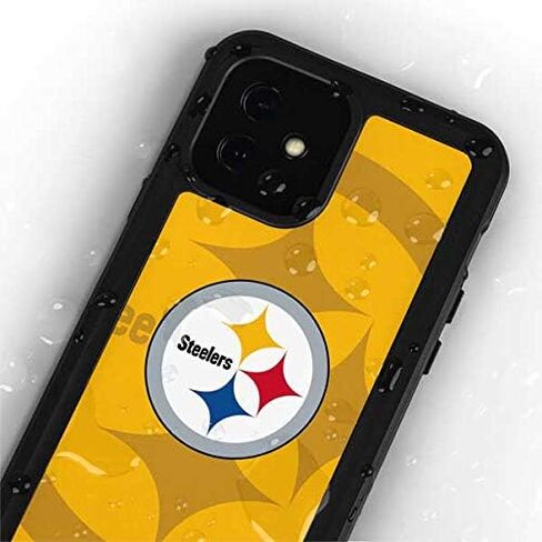 حالة الهاتف المقاومة للماء Skinit متوافقة مع iPhone 12 - NFL Pittsburgh Steelers Double Vision Design in Saudi Arabia
