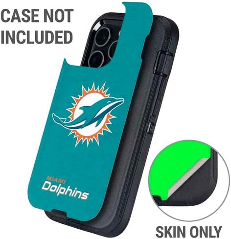 Skinit Skinit Phone Skin متوافق مع Otterbox Defender iPhone 13 Pro Max - NFL Miami Dolphins مرخص رسميًا. in Saudi Arabia