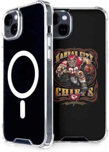 Skinit Phone Case Compatible with MagSafe iPhone 15 Plus - Officially Licensed Liquid Blue NFL Kansas City Chiefs Running Back Design in Saudi Arabia