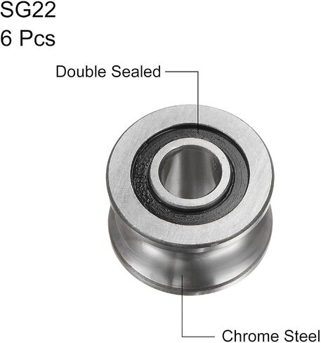#us 6pcs SG22 U Groove Track Guide Bearing 8x22.5x14.5mm U Groove Roller Wheel in Saudi Arabia