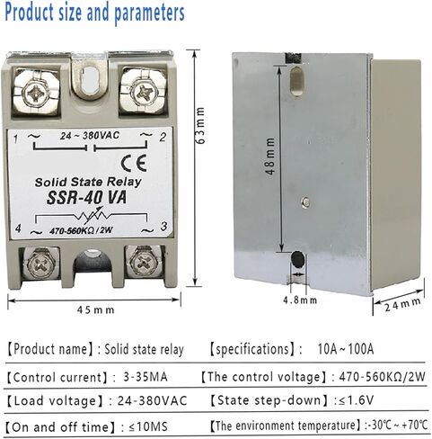 1PCS SSR-10VA SSR-25VA SSR-40VA مرحلة واحدة صغيرة SSR الجهد الصلبة منظم الجهد المقاوم لتنظيم الضغط (SSR-10VA) in Saudi Arabia