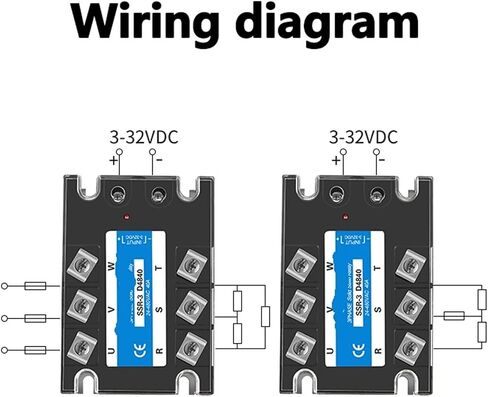 10A 25A 40A 60A 80A 100A 120A 150A 200A ترحيل الحالة الصلبة ثلاثية الطور 3-32VDC SSR مرحلة DC Control Control AC 1PCs (DC-AC ، 100A) in Saudi Arabia
