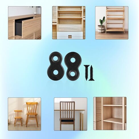 20 PCS Figure 8 Fortener ، Heavy Duty Table Top Hackers with 40 procks ، ومقاطع سطح المكتب لأسفلات الخشب ، وقوس موصل الأجهزة الآمن للمكتب والأثاث والمشاريع DIY (أسود) in Saudi Arabia