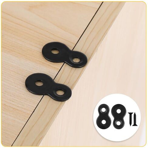 20 PCS Figure 8 Fortener ، Heavy Duty Table Top Hackers with 40 procks ، ومقاطع سطح المكتب لأسفلات الخشب ، وقوس موصل الأجهزة الآمن للمكتب والأثاث والمشاريع DIY (أسود) in Saudi Arabia