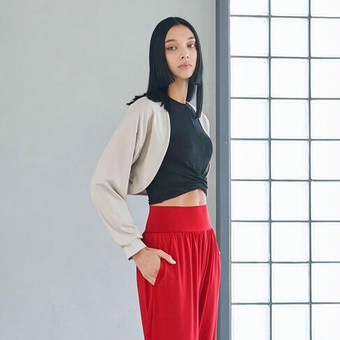 Deviwear Pilates Bolero Cardigan Open Front Active Long Sleeve Yoga تمرين اقتصاص Top Devi-O0016 in Kuwait