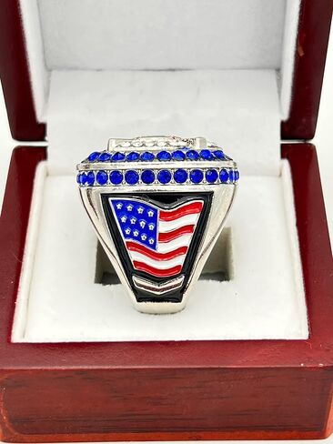 خاتم Right Rings Rings Home Plate Ring-Silver Body ، Blue Stone-Bremium Softball Baseball Ring/Player/Team Awards/Tournament Ring 1-5 in Kuwait