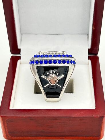 خاتم Right Rings Rings Home Plate Ring-Silver Body ، Blue Stone-Bremium Softball Baseball Ring/Player/Team Awards/Tournament Ring 1-5 in Kuwait